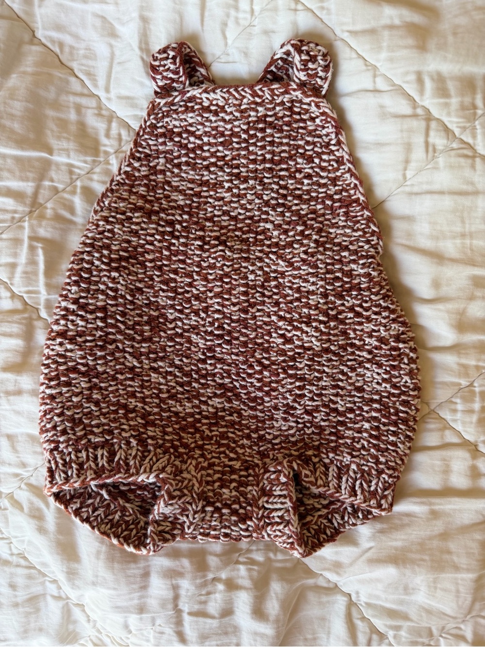 Misha And Puff Maroon and Cream Knit Baby Romper